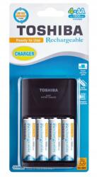 Toshiba Set incarcator TOSHIBA Ni-MH AA/AAA + 4 acumulatori AA 1950mAh Ready to Use TNHC-VE 64MC (TNHC-VE 64MC) Incarcator baterii