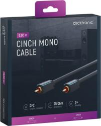clicktronic Cablu audio-video Profesional 1x RCA tata-tata 5m 75ohm OFC cupru dublu ecaranat AWG24 aurit Clicktronic 70447 (70447)