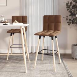vidaXL Scaune de bar, 2 buc. , maro, material textil (338657)