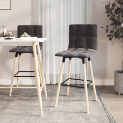 vidaXL Scaune de bar, 2 buc. , gri închis, material textil (338653)
