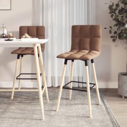 vidaXL Scaune de bar, 2 buc. , gri taupe, material textil (338655)