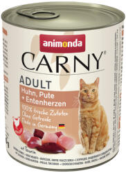 Animonda 12x800g animonda Carny Adult nedves macskatáp- Csirke, pulyka & kacsaszív
