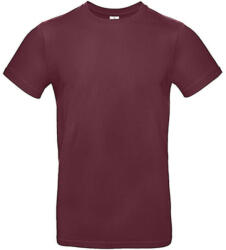 B and C Férfi rövid ujjú póló B&C #E190 T-Shirt -3XL, Burgundi vörös