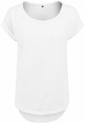 Build Your Brand Női póló hosszított hátsó résszel - Fehér | 2XL (BY036-1000228930)