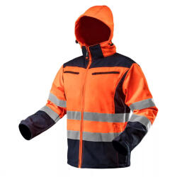 NEO TOOLS Láthatósági Dzseki Neo 81-701-XL Softshell, Kapucnival, Narancssárga (81-701-XL)