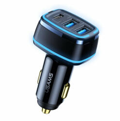 USAMS Incarcator auto Usams Car Charger C24 Tripple Port : 2xUSB-A, 1xType-C, PD, 80W, 3.25A