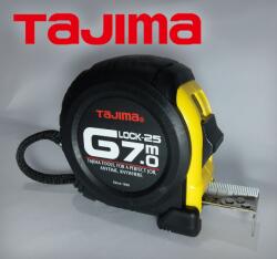 Tajima G-LOCK 7m/25mm Profi Mérőszalag Ütésálló Gumi borítással (G5P70MT)