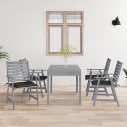 vidaXL Scaune de exterior cu perne, 4 buc. , lemn masiv acacia (3078404)