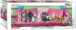 EUROGRAPHICS 1000 db-os Panoráma puzzle - Kitty Cat Couch (6010-5629) (6010-5629)