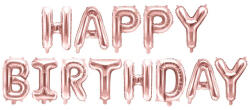 PartyDeco S. r. o Fólia lufi , Happy Birthday betűk, rose gold, 340*35 cm