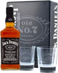 Jack Daniel's Old N°. 7 + 2 pohárral 40% 0, 7L ajándékcsomagolás 2 pohárral - fém