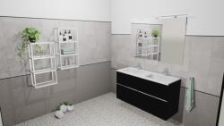 Elita Look 120 cm széles 4 fiókos fürdőszoba bútor matt fekete színben (168290 (2 db))