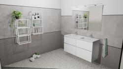 Elita Look 120 cm széles 4 fiókos fürdőszoba bútor matt fehér színben (167592 (2db))