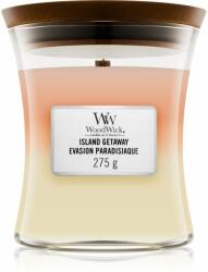 WoodWick Trilogy Island Getaway lumânare parfumată cu fitil din lemn 275 g