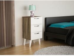 ASIR GROUP Éjjeli szekrényke BELLINI 80x40 cm barna/fehér 731WAT3406 (AS1127)