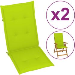 vidaXL Perne scaun cu spătar înalt, 2 buc. , verde, 120x50x3 cm, textil (314119)