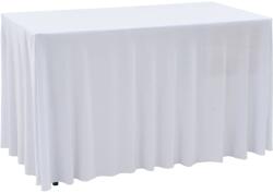 vidaXL Huse elastice de masă lungi, 2 buc. , alb, 120 x 60, 5 x 74 cm (133584)