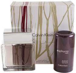 Calvin Klein Set cadou Calvin Klein Euphoria for Men, apa de toaleta 100ml + deostick 75g (Set de calatorie), Bărbați