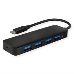 VALUE Hub Type-C - 4x USB 3.2 Gen 2, 1x PD, fekete 14.99. 5039-10 (14.99.5039-10)