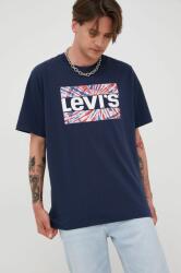 Levi's tricou din bumbac culoarea albastru marin, cu imprimeu 9BYY-TSM0J8_59X