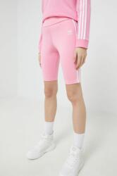 adidas Originals pantaloni scurti femei, culoarea roz, cu imprimeu, high waist 9BYY-SZD03D_30X