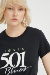 Levi's tricou din bumbac culoarea negru 9BYY-TSD0I8_99X