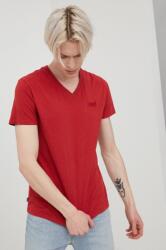 Superdry tricou din bumbac culoarea rosu, neted PPYY-TSM1ZJ_33X