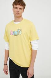 Levi's tricou din bumbac culoarea galben, cu imprimeu 9BYY-TSM0J5_11X