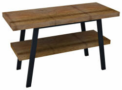 SAPHO Twiga mosdótartó asztal polccal 130x72x50 cm, matt fekete/old wood VC453-130-8 (VC453-130-8)