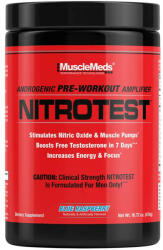 MuscleMeds Nitrotest - Edzés Előtti Energizáló és Tesztoszteronfokozó (474 g, Kékmálna)