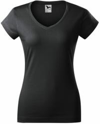 MALFINI Tricou femei Fit V-neck - Ebony gray | L (1629415)