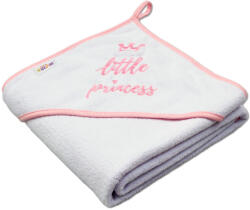 Baby Nellys Prosop termal cu glugă bebeluși Baby Nellys Mica Prințesă, 80 x 80 cm - alb, broderie roz
