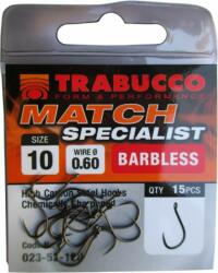 Trabucco Match Specialist szakáll nélküli horog 14, 15 db/csg (023-52-140)