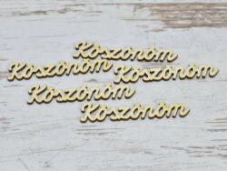 Natúr fa - " Köszönöm" felirat 9cm 5db/csomag (5317)