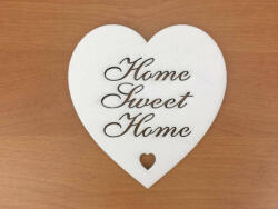  Fa - "Home Sweet Home" szív fehér 10cm (5858)