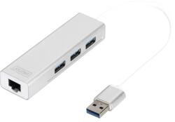 ASSMANN USB 3.0 Gigabit Ethernet adapter + 3 portos USB HUB (DA-70250-1) - bestbyte