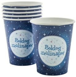 Boldog szülinapot pohár 6 darabos - 250 ml, kék (10540FUN006)