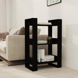 vidaXL Bibliotecă/Separator cameră, negru, 60x35x91 cm, lemn masiv pin (813883) Biblioteca