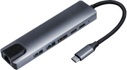 Thunder Germany HBC-106, USB-C átalakító 6in1 + gyorstöltés (87W)