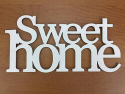 Fa - "Sweet home" felirat koszorúra fehér 11, 5x20cm (58381FEH)