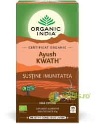 Organic India Ceai Tulsi (Busuioc Sfant) Ayush Kwath Ecologic/Bio 25dz