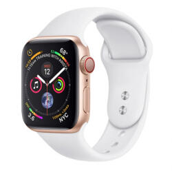 BSTRAP Soft Silicone curea pentru Apple Watch 42/44/45mm, White (SAP008C20)