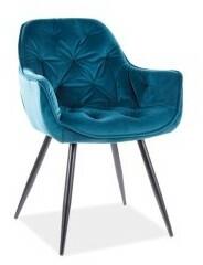  Scaun Bucatarie Si Dining CHERRY Catifea Turcoaz Bluvel 85/Negru