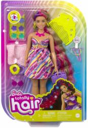 Mattel Papusa Barbie cu par lung si accesorii, Totally Hair Flowers Papusa Barbie
