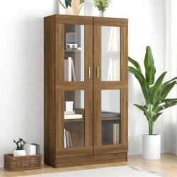 vidaXL Dulap vitrină, stejar maro, 82, 5x30, 5x150 cm, lemn prelucrat (815119) Biblioteca