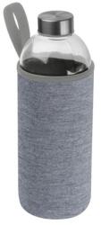  Kulacs üveg 1 literes ivópalack neoprén szürke tokban, 8, 5 × 24, 5 cm