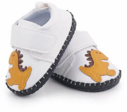 Superbebeshoes Pantofiori albi pentru baietei - Dino