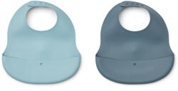 Liewood Baveta din silicon - Set 2 bucati - Ember - Sea Blue/Whale Blue Mix - Liewood Bavata
