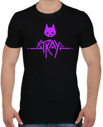 printfashion Stray purple - Férfi póló - Fekete (7579116)