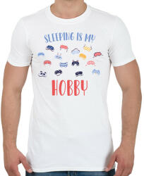 printfashion Sleeping is my hobby - Férfi póló - Fehér (7540315)